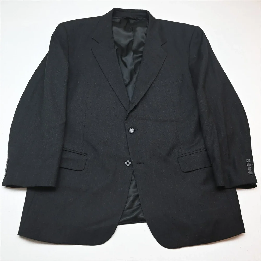 Jos A Bank 46R 42x30 Gray Wool Cashmere Flannel Mens Jacket Pants Suit